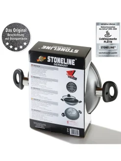 Stoneline Kochgeschirr<2tlg. Set: Wok in Grau - Ø 28 cm
