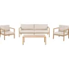 Beliani Sitzmöbel<4-tlg Sitzgruppe ONETA in Braun/Beige