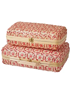 vertbaudet Wohndekoration<2tlg. Spiel-Koffer-Set in Pink/ Beige