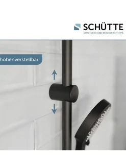 Schütte Badarmaturen<3tlg. Stangenbrause-Set ''Cordoba'' in Schwarz