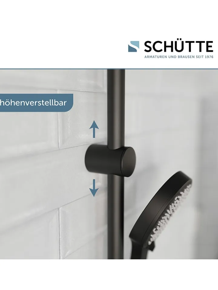 Schütte Badarmaturen<3tlg. Stangenbrause-Set ''Cordoba'' in Schwarz