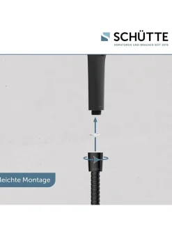 Schütte Badarmaturen<3tlg. Stangenbrause-Set ''Cordoba'' in Schwarz