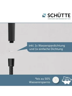 Schütte Badarmaturen<3tlg. Stangenbrause-Set ''Cordoba'' in Schwarz