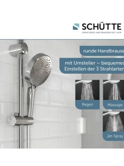Schütte Badarmaturen<3tlg. Stangenbrause-Set ''Cordoba'' in Chrom