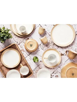 Björn Gedeckter Tisch<30tlg. Tafelservice "Cosmos" in Weiß/ Beige