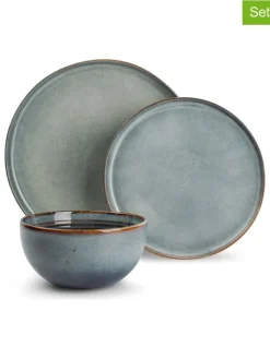 Salt and Pepper Gedeckter Tisch<12tlg. Tafelservice "Duna" in Blau
