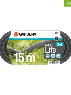 Gardena Gartendekoration<6tlg. Textilschlauch-Set "Liano" in Grau - (L)15 m