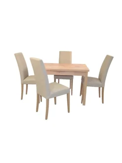 möbel-direkt Möbel-Sets<5tlg. Tischgruppe bestehend aus 4 Stühlen und 1 Esstisch in beige