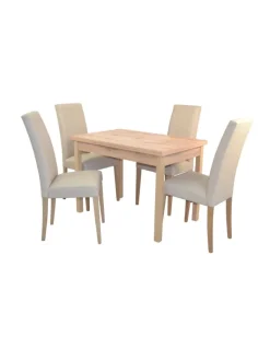 möbel-direkt Möbel-Sets<5tlg. Tischgruppe bestehend aus 4 Stühlen und 1 Esstisch in beige