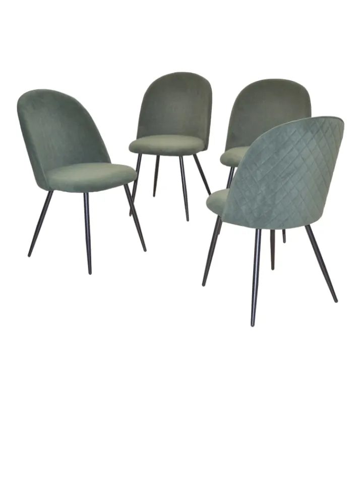 möbel-direkt Möbel-Sets<5tlg. Tischgruppe 1Esstisch, 4Polsterstühle in grün