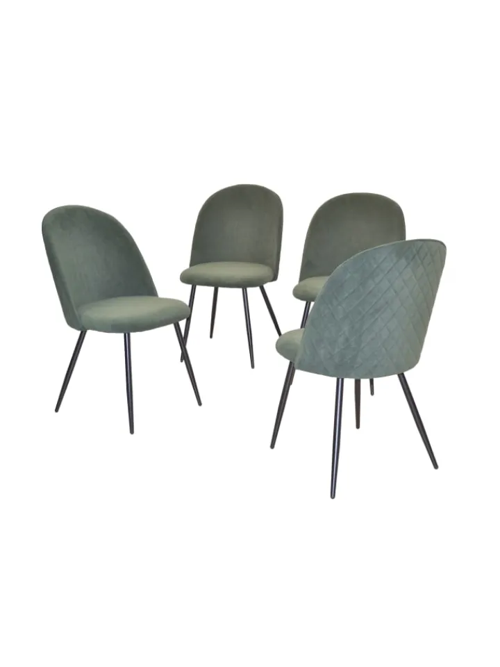 möbel-direkt Möbel-Sets<5tlg. Tischgruppe 1Esstisch, 4Polsterstühle in grün