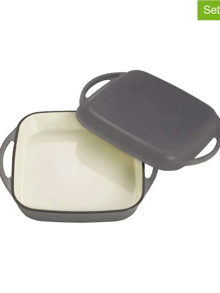 Echtwerk Kochgeschirr<2tlg. Universalbräter mit Deckel in Grau - (B)25,5 x (H)31 x (T)5 cm