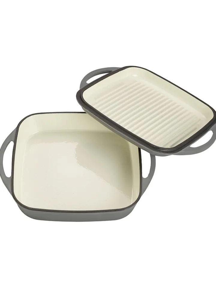 Echtwerk Kochgeschirr<2tlg. Universalbräter mit Deckel in Grau - (B)25,5 x (H)31 x (T)5 cm
