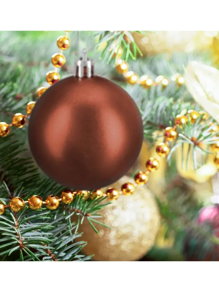 relaxdays Weihnachtsschmuck<100-tlg. Weihnachtskugeln Set in Braun
