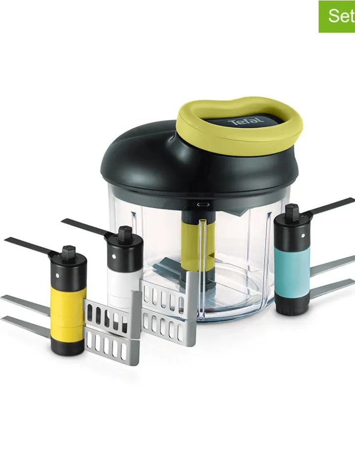 Tefal Küchenelektronik<5tlg. Zerkleinerer-Set "Ingenio Maxi-Kit" in Schwarz/ Grün - 900 ml