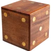 Kare Wohndekoration<6tlg.Set: Dekobox mit Würfeln "Dice" in Hellbraun