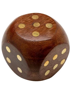 Kare Wohndekoration<6tlg.Set: Dekobox mit Würfeln "Dice" in Hellbraun