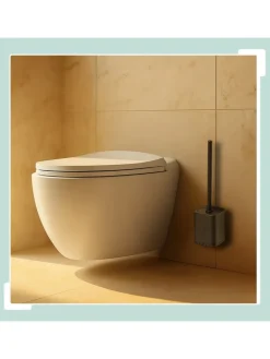 relaxdays Badaccessoires<Toilettenbürste in Schwarz - (B)9,5 x (H)40 x (T)10 cm