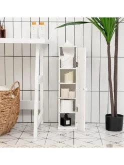 COSTWAY Badezimmermöbel<Toilettenpapier Schrank in Weiß