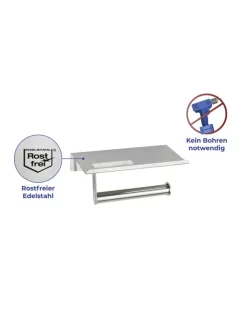 Maximex Badaccessoires<Toilettenpapierhalter in Silber - (B)18 x (H)7,5 x (T)9,5 cm