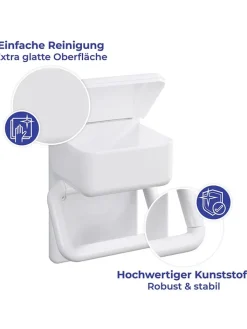 Maximex Badaccessoires<Toilettenpapierhalter in Weiß - (B)16 x (H)20 x (T)11 cm