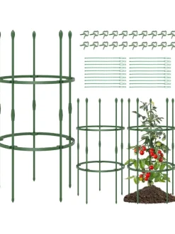 COSTWAY Pflanzen & Zubehör<Tomaten Rankhilfe 3er Set 50x102cm in Grün