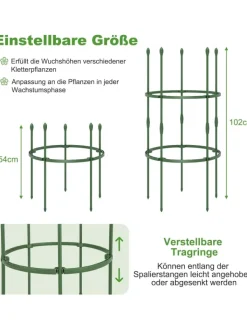 COSTWAY Pflanzen & Zubehör<Tomaten Rankhilfe 3er Set 50x102cm in Grün