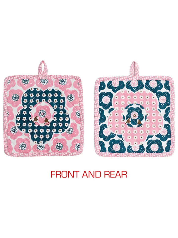 Overbeck and Friends Tisch- & Küchentextilien<Topflappen "Mimi" in Blau/ Rosa - (B)20 x (H)20 cm