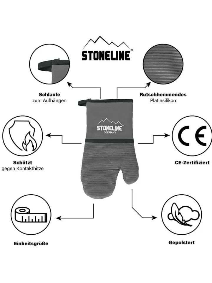 Stoneline Tisch- & Küchentextilien<Toplappen in Grau - (L)31 x (B)18,1 cm