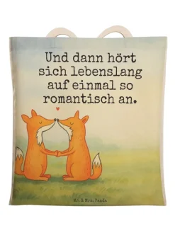 Mr. & Mrs. Panda Einkaufstaschen & -Trolleys<Tote Bag Füchse Liebe Design mit Spruch in Weiß