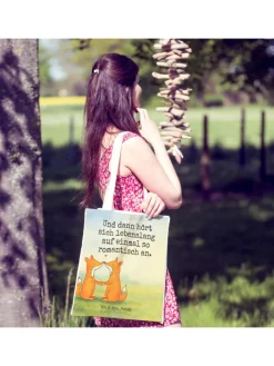 Mr. & Mrs. Panda Einkaufstaschen & -Trolleys<Tote Bag Füchse Liebe Design mit Spruch in Weiß