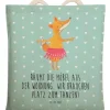 Mr. & Mrs. Panda Einkaufstaschen & -Trolleys<Tote Bag Fuchs Ballerina mit Spruch in Türkis Pastell
