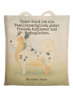 Mr. & Mrs. Panda Einkaufstaschen & -Trolleys<Tote Bag Hund Australien Shepherd Design mit Sp... in Weiß