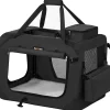 SONGMICS Hunde<Transportbox in Schwarz - (B)60 x (H)42 x (T)42 cm