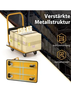 COSTWAY Einkaufstaschen & -Trolleys<Transportwagen Klappbar bis zu 150 kg in Orange