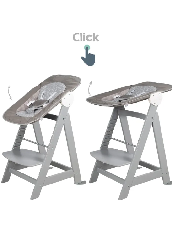 roba Babymöbel<Treppenhochstuhl 'Born Up' Set 2in1 - 'Miffy' - mit Liegefunktion - Taupe