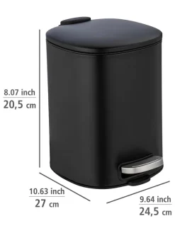 Wenko Mülleimer<Treteimer "Alassio" in Schwarz - 5 l