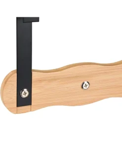 relaxdays Weitere Haushaltshelfer<Türgarderobe "5 Haken" in Natur/Schwarz - (B)40,5 x (H)14 x (T)7,5 cm