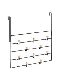 relaxdays Weitere Haushaltshelfer<Türgarderobe in Schwarz/ Natur
