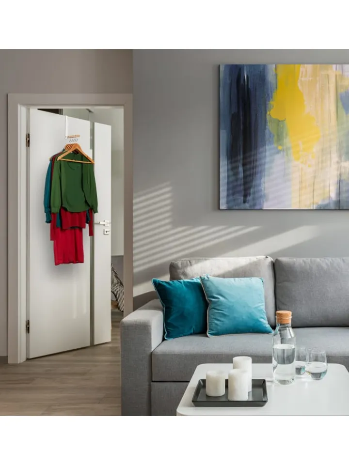relaxdays Weitere Haushaltshelfer<Türgarderobe "klappbar" in Weiß