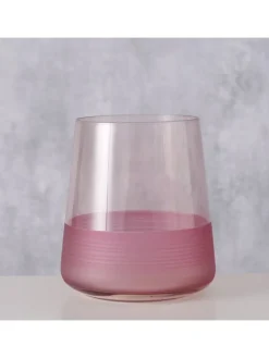 Boltze Gedeckter Tisch<Trinkglas ''Moluna'' in Rosa - (H)10 x Ø 9 cm