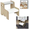 The Home Deco Kids Kindermöbel|Sitzmöbel<Tritthocker in Weiß/ Beige - (B)30 x (H)33 x (T)30 cm