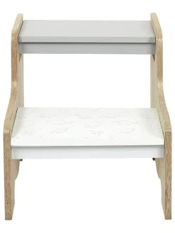 The Home Deco Kids Kindermöbel|Sitzmöbel<Tritthocker in Weiß/ Beige - (B)30 x (H)33 x (T)30 cm