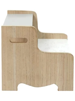 The Home Deco Kids Kindermöbel|Sitzmöbel<Tritthocker in Weiß/ Beige - (B)30 x (H)33 x (T)30 cm