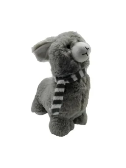 relaxdays Tür- & Zugluftstopper<Türstopper "Alpaka" in Grau - (B)12 x (H)28 x (T)27 cm