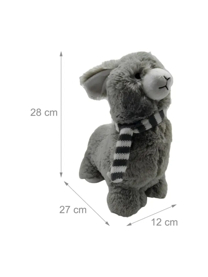 relaxdays Tür- & Zugluftstopper<Türstopper "Alpaka" in Grau - (B)12 x (H)28 x (T)27 cm