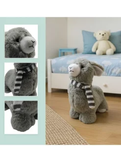 relaxdays Tür- & Zugluftstopper<Türstopper "Alpaka" in Grau - (B)12 x (H)28 x (T)27 cm