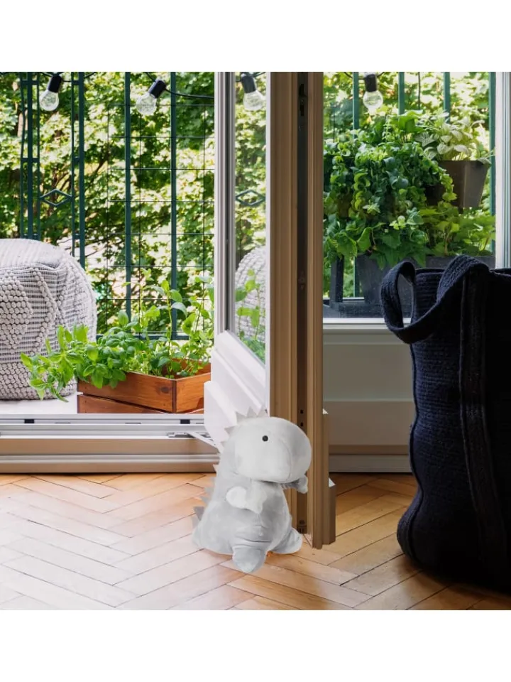 relaxdays Tür- & Zugluftstopper<Türstopper "Dino" in Grau