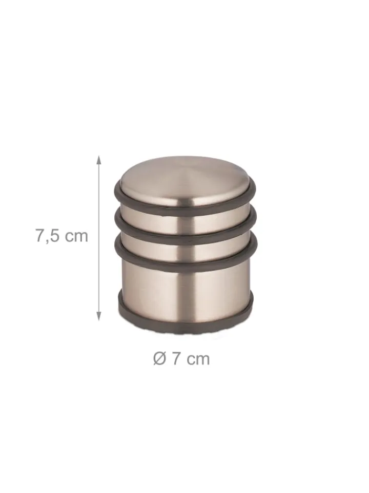 relaxdays Tür- & Zugluftstopper<Türstopper in Bronze/ Schwarz - (H)7,5 x Ø 7 cm