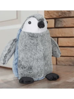 relaxdays Tür- & Zugluftstopper<Türstopper "Pinguin" in Grau/ Blau